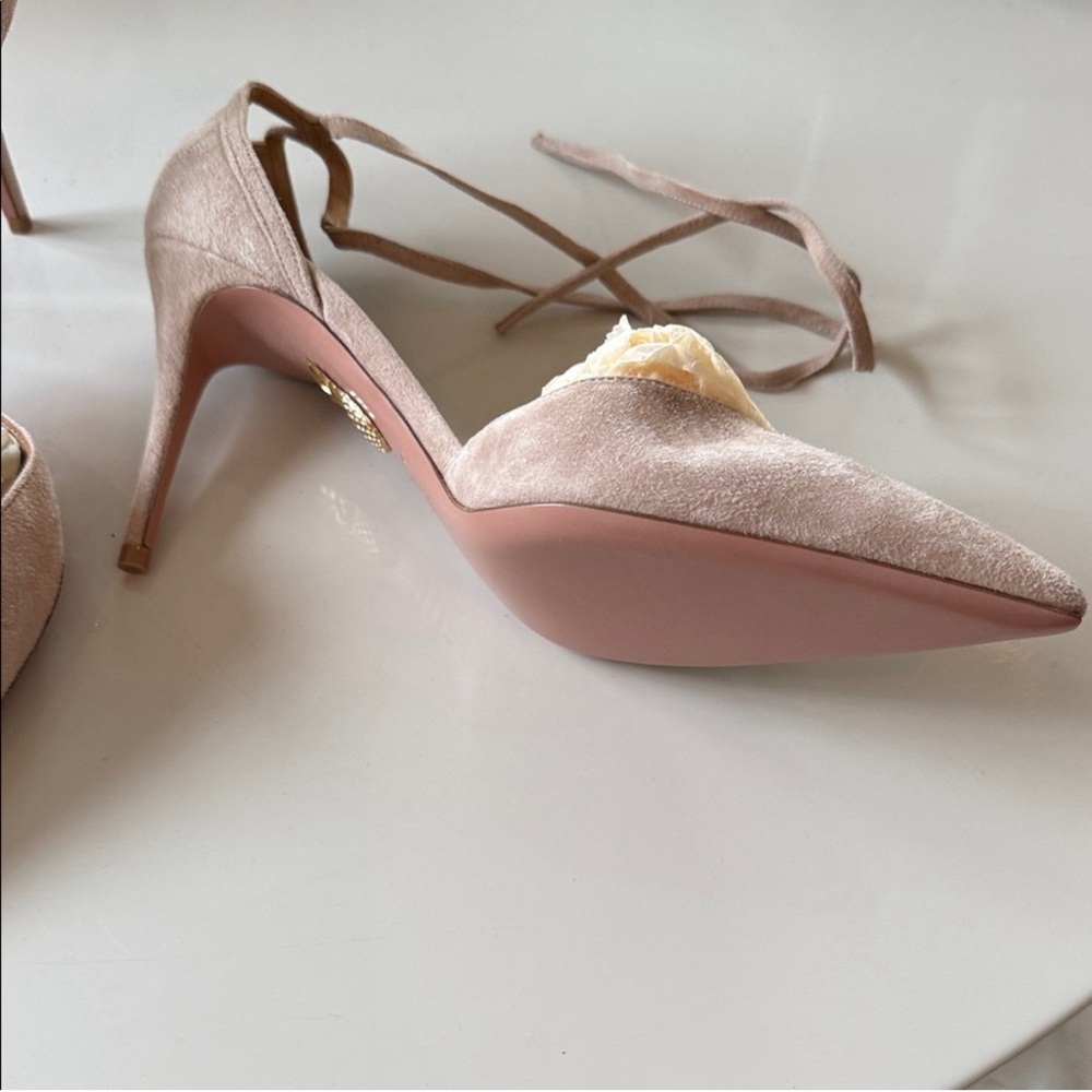 Aquazzura Beige Suede Pointed Heels - Picture 4 of 6